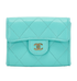 Chanel Classic Flap Cardholder, &pound;495, Accessories, Blue, Caviar Leather, Front view